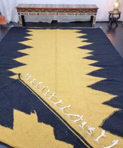 Black and Gold Geometric Rug