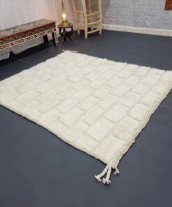 Checkerboard White Rug