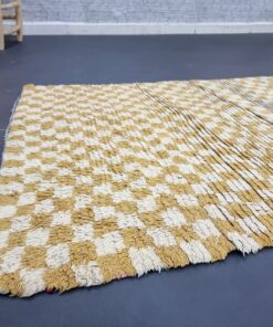 Checkerboard Mustard Rug
