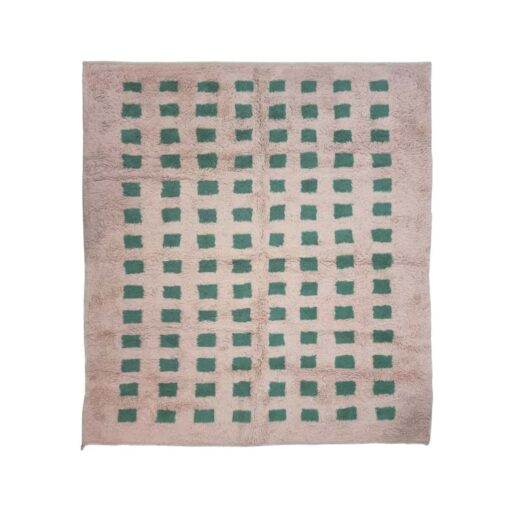 AFIYA - Light Brown and Green Rug - Beni Ourain Carpet 6x10