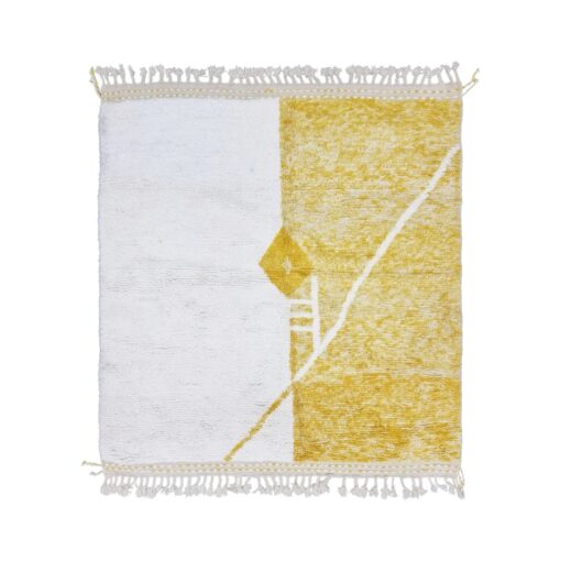 Yellow and White Rug