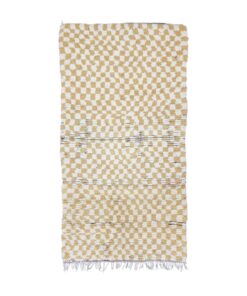 Checkerboard Mustard Rug