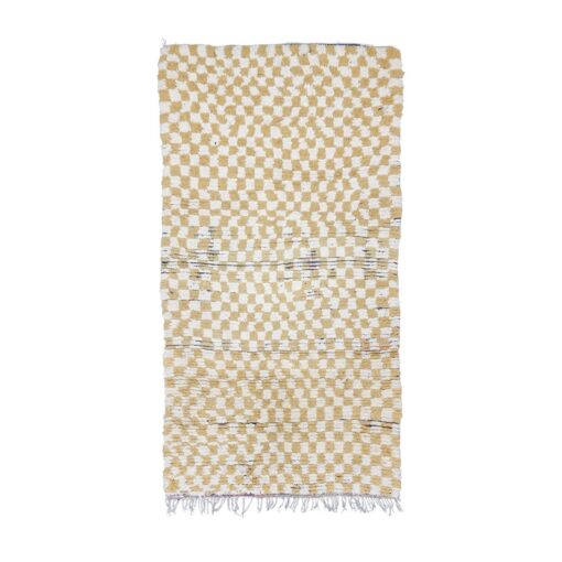 Checkerboard Mustard Rug