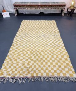 Checkerboard Mustard Rug