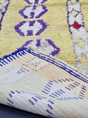 Ink Blue and Yellow Vintage Rug