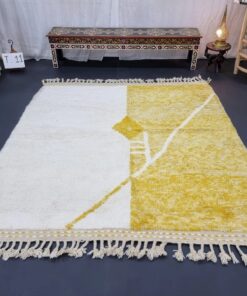 Yellow and White Rug