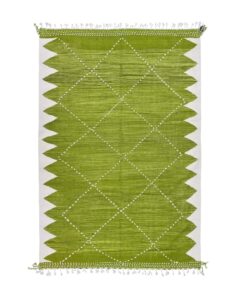 ASFA – Green Rug – Berber Zanafi Kilim Geometric Rug