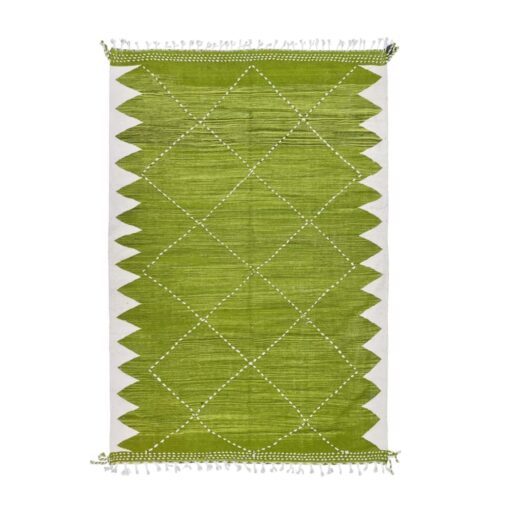 ASFA – Green Rug – Berber Zanafi Kilim Geometric Rug