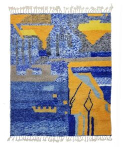 Blue and Yellow Abstract Rug