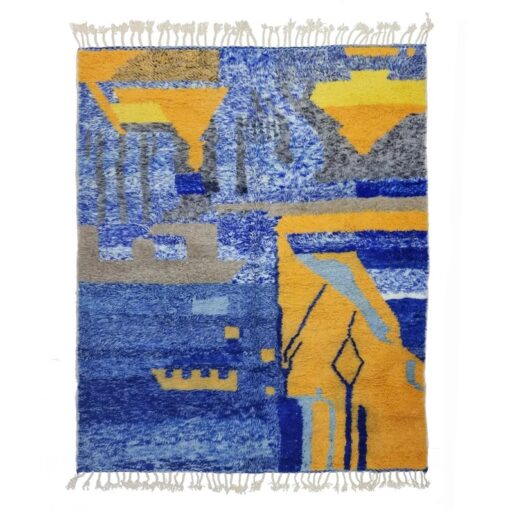 Blue and Yellow Abstract Rug