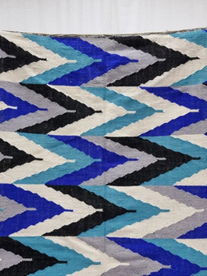 Blue Zigzag Rug