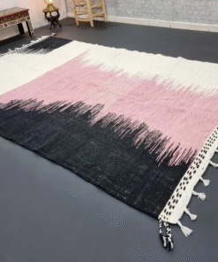 pink and black rug