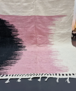 pink and black rug