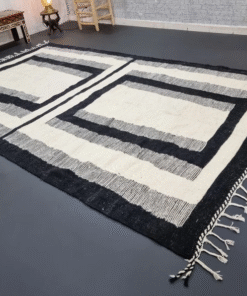 black and white rug