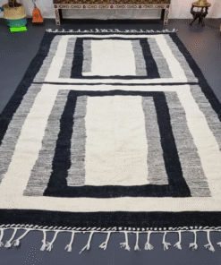 black and white rug