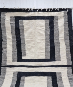 black and white rug