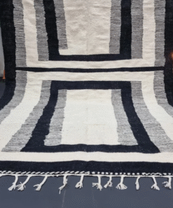 black and white rug