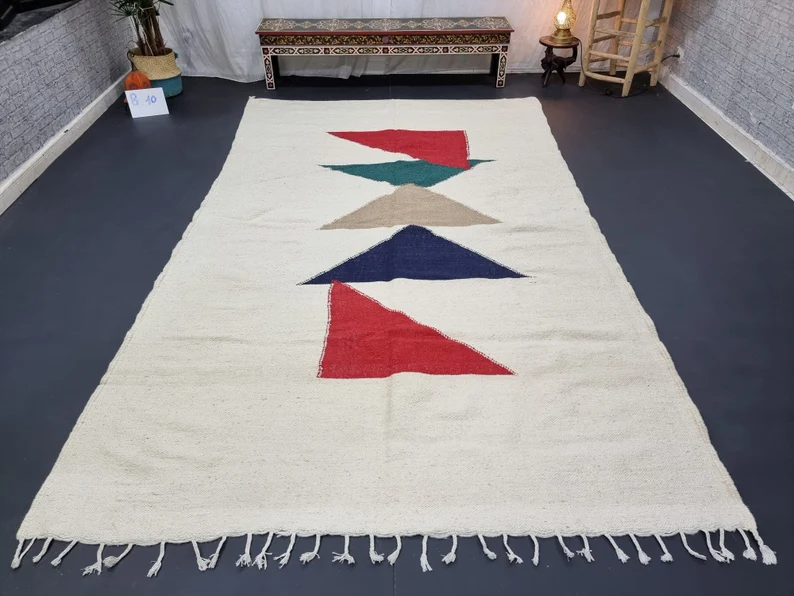 Ivory, Red And Green Rug