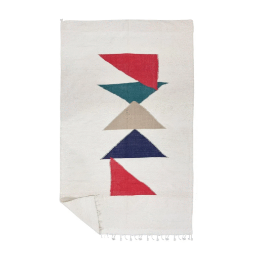 Ivory, Red And Green Rug