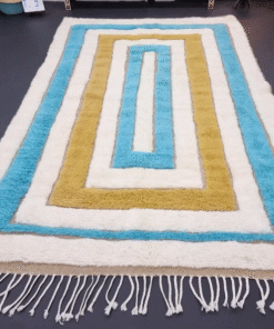Aqua And Mustard Rug