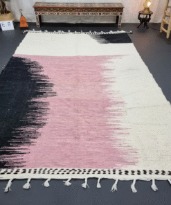 pink and black rug