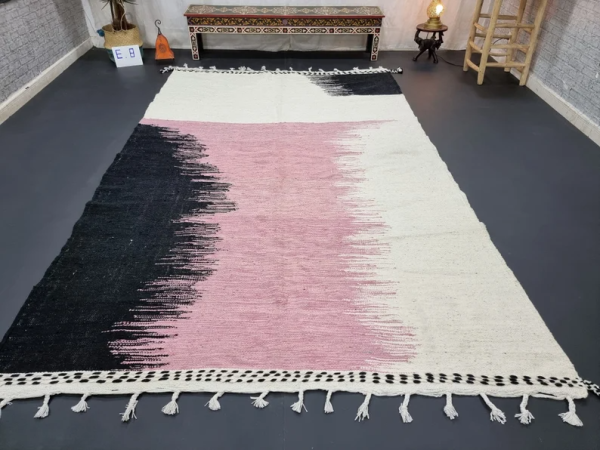 pink and black rug