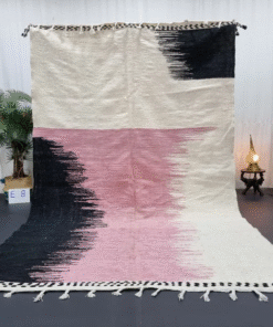 pink and black rug