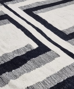 black and white rug
