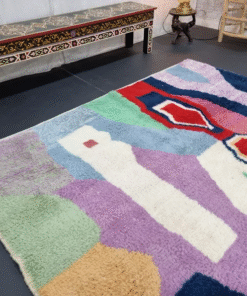 white and Purple Rug