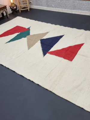 Ivory, Red And Green Rug