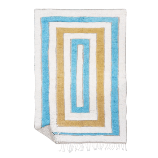 Aqua And Mustard Rug