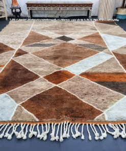white and brown rug