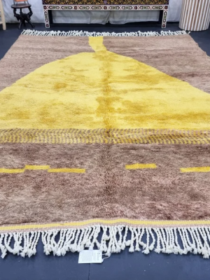 brown and yellow rug
