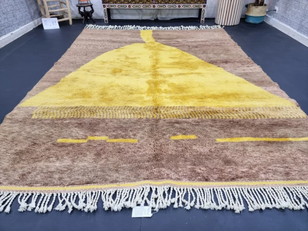brown and yellow rug