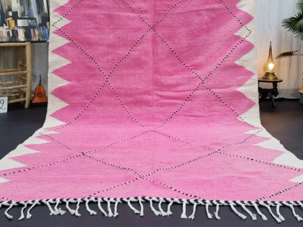 pink and white rug