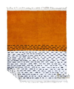 orange and white rug