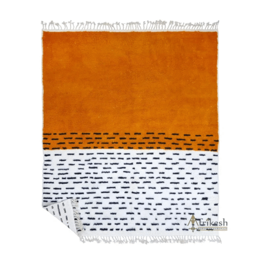 orange and white rug
