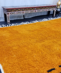 orange and white rug