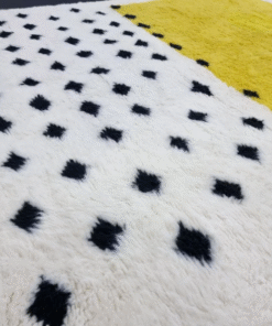 yellow and white rug
