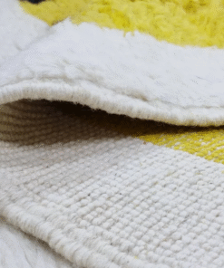 yellow and white rug