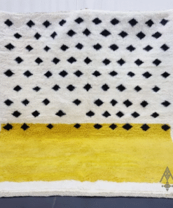 yellow and white rug