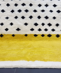 yellow and white rug