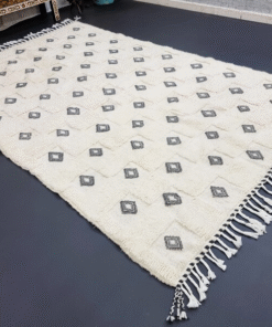 white and black rug
