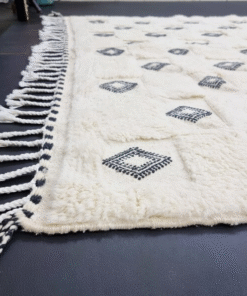 white and black rug