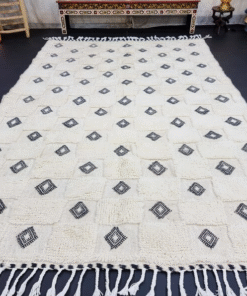 white and black rug