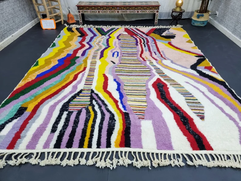 yellow and red Rug