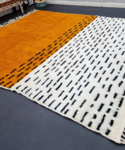 orange and white rug