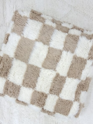 beige and white pouf