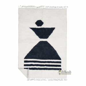 black and white rug