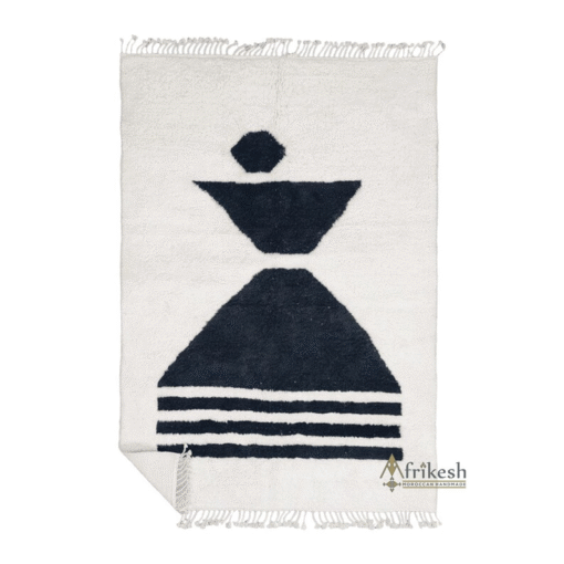 black and white rug
